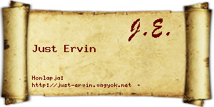 Just Ervin névjegykártya