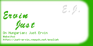 ervin just business card